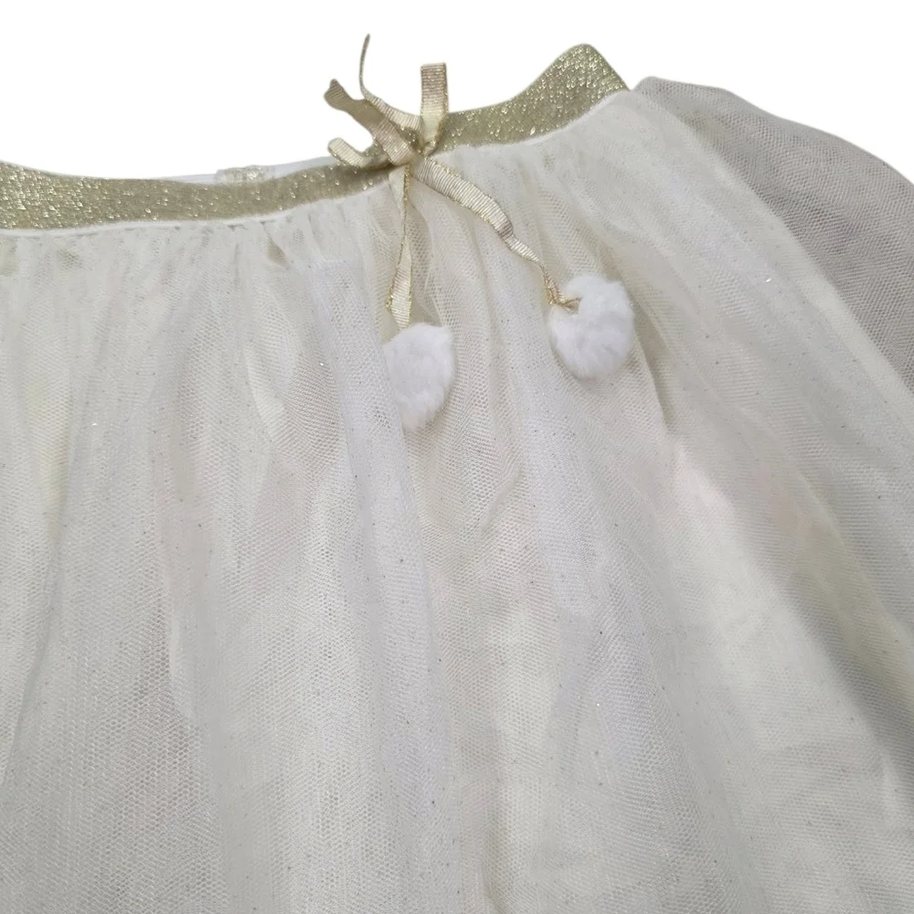 Cynthia Rowley Ivory Tulle Skirt with Gold Trim 5-6 Years